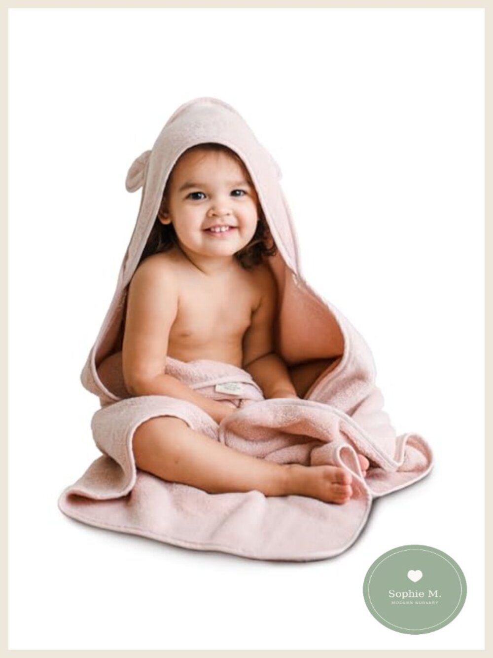 Organic Cotton Hooded Baby Bath Towel Soft Absorbent 450 GSM
